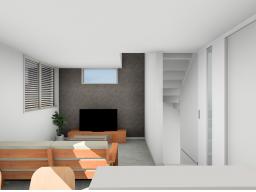 建物プラン例イメージパース（１号地）建物価格2604万円（地盤改良費・外構工事費・水道工事費は価格には含まれません。）建物面積87.90m2／26.58坪