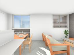 建物プラン例イメージパース（１号地）建物価格2604万円（地盤改良費・外構工事費・水道工事費は価格には含まれません。）建物面積87.90m2／26.58坪