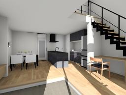 ※建物参考プラン完成イメージ(※掲載のＣＧパースは図面を基に描き起こしたもので実際とは多少異なります。)