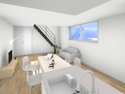 ※掲載の内観完成予想CGは、図面を基に描き起こしたもので実際とは多少異なります。 イメージ図につき、風景、建物、植栽などについては施工後の現物との差異が生じます。