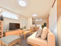 リビングイメージ ※掲載のモデルハウス画像は、完成建物の画像にCGで家具を合成配置したものです。実際にはモデルセッティングはございませんので、ご了承ください。