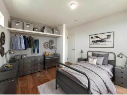 【子供部屋イメージ】のびのびと過ごせる子供部屋。学びも遊びも大切に育む、心地よいプライベート空間。※掲載の写真は当社施工画像にCGで家具を合成配置したものです。実際にはモデルセッティングはございません。