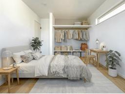 【子供部屋イメージ】のびのびと過ごせる子供部屋。学びも遊びも大切に育む、心地よいプライベート空間。※掲載の写真は当社施工画像にCGで家具を合成配置したものです。実際にはモデルセッティングはございません。