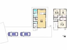 【建物参考プラン例】建物価格1928万円(税込)、建物面積84.45m2 ※このプランは参考です。間取りなどはお客様が自由に選択できます。 ※地盤改良費・外構工事費・水道工事費は価格には含まれません。