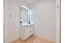 毎日使うものだから清潔な空間を保ちたい水回り。洗面化粧台にはそんな願いを解消させてくれる収納アイデアが満載です。三面鏡の裏側には小物から背の高い物まで収納できます。