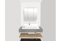 洗面化粧台：「大型洗面ボウル」と「てまなし排水口」で、毎日の使用と掃除のストレスを軽減！