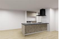 キッチン：深型食洗機と充実の収納で、日々の調理と片付けがスムーズに。デザインもシックでスタイリッシュです。