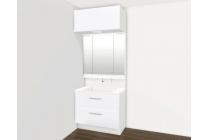 【洗面化粧台】カウンターとボウルに継ぎ目がない一体成形なので、汚れが溜まりにくく、サッとひと拭きでお手入れ完了！