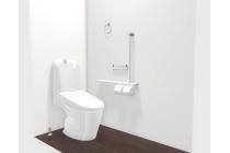 【1階トイレ】便器のフチを丸ごとなくしたデザインで、サッとひと拭きでお掃除が完了します♪