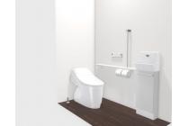 【2階トイレ】便器のフチを丸ごとなくしたデザインで、サッとひと拭きでお掃除が完了します♪