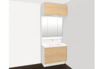 毎日使うものだから清潔な空間を保ちたい水回り。洗面化粧台にはそんな願いを解消させてくれる収納アイデアが満載です。三面鏡の裏側には小物から背の高い物まで収納できます。※画像はイメージです。