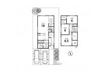 【建物プラン例】　 建物価格2277万円、建物面積112.61m2 ※プラン中の外構・植栽・家具・車・小物などは参考価格に含まれません。