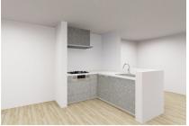 キッチン(※イメージ)：作業スペースが広く取れるため、お子様と一緒に料理をしたり、調理器具を並べても余裕たっぷり。