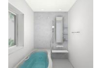 浴室：床部分は汚れにくい特殊加工と形状でお掃除ラクラク！断熱層構造で、足裏の冷たさも感じにくい快適仕様です。