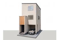 ※外観完成予想CGは図面を基に作成し、車はイメージとして配置したものです（実際には含まれません）また、風景・建物・植栽等は実際と異なる場合がございます。