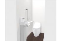 1階のトイレは小さなお子様でも手が届きやすい、便利な独立型手洗い器を完備。