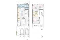【建築プラン例】建物価格：2880万円／建延面積：103.71m2(31.37坪)※地盤改良費・外構工事費・水道工事費は価格には含まれません。