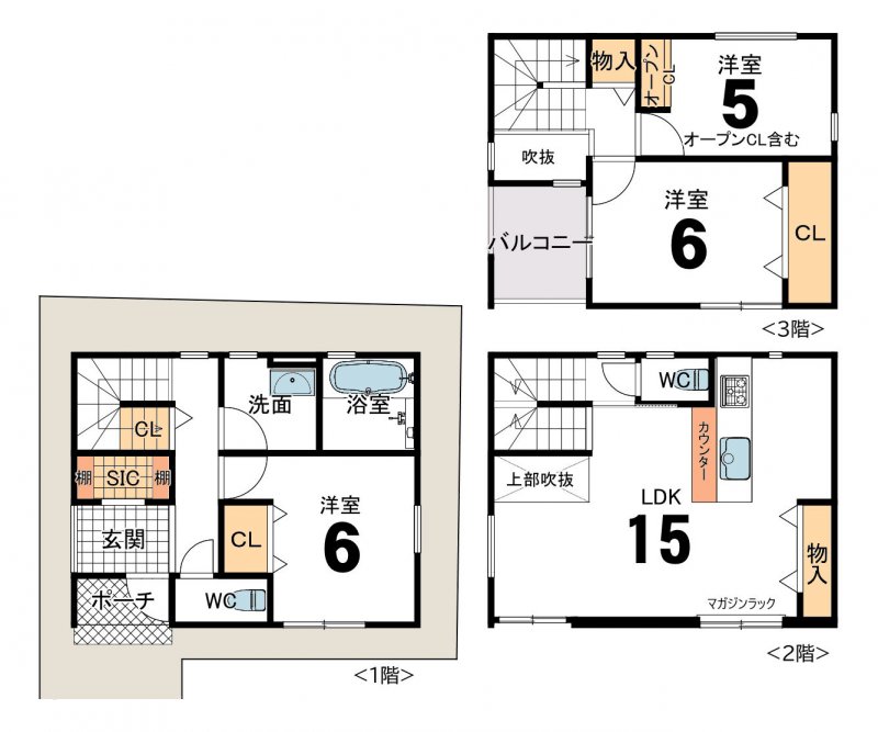 建物プラン例（１号地）建物価格2604万円（地盤改良費、外構費は価格には含まれません。）　建物面積87.90㎡／26.58坪