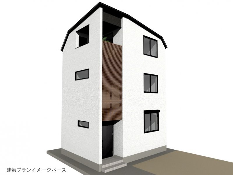建物プラン例イメージパース（１号地）建物価格2604万円(地盤改良費、外構費は価格には含まれません。)　建物面積87.90㎡／26.58坪　