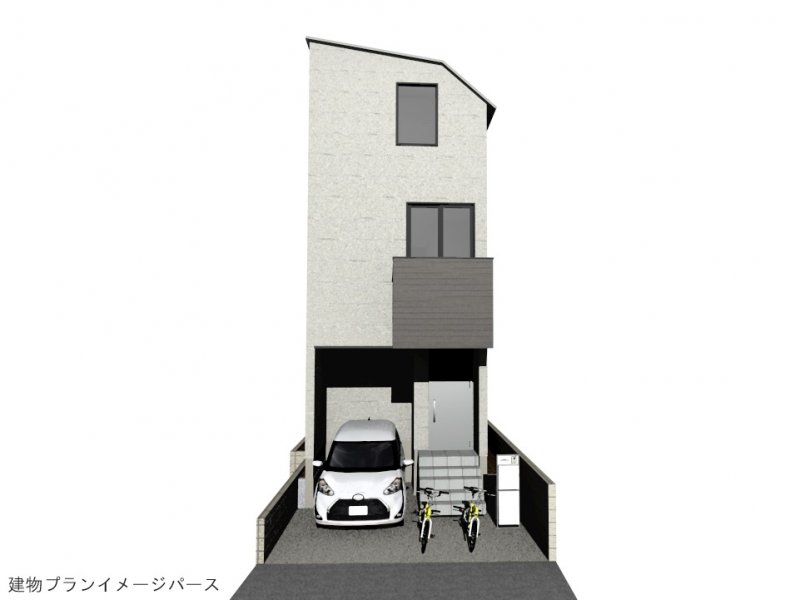 建物プラン例イメージパース（２号地）建物価格2393万円（地盤改良費、外構費は価格には含まれません。）　建物面積80.52㎡／24.35坪