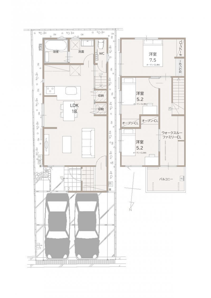 家族団らんの時間も増えそうなくつろぎのLDK　広々18帖♪