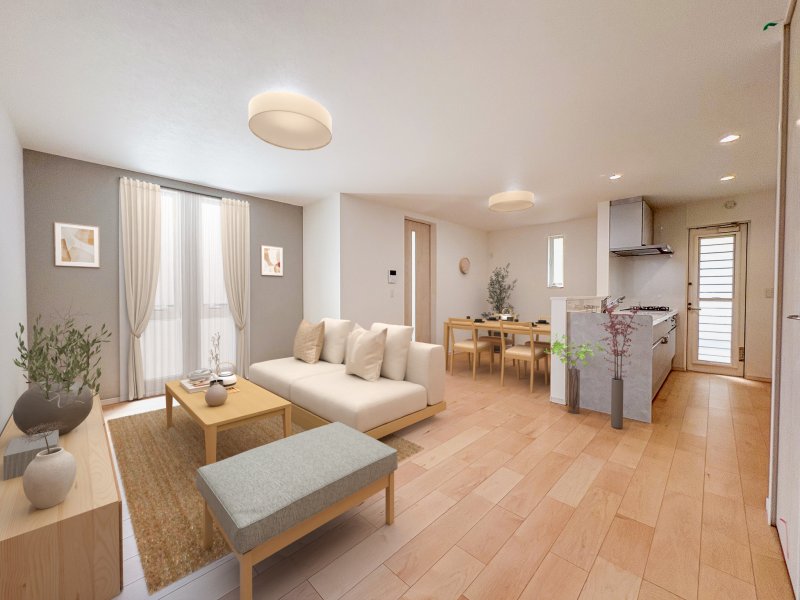 リビングイメージ画像※掲載のモデルハウス画像は、完成建物の画像にCGで家具を合成配置したものです。実際にはモデルセッティングはございませんので、ご了承ください。