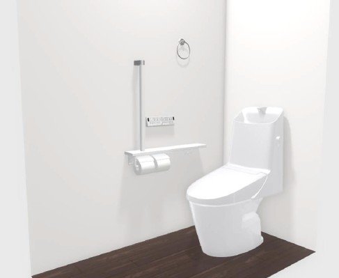 従来の衛生陶器ではできなかった「ガンコな水アカ」なども落とせる、お掃除ラクラクなアクアセラミック搭載。※画像はイメージです。