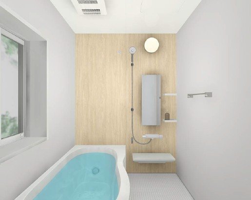 お湯が冷めにくい、浴槽保温材と保温組フタの「ダブル保温」構造。くるりんポイ排水口など毎日のお手入れもラクラク。ガス温水浴室暖房乾燥機付です。※画像はイメージです。