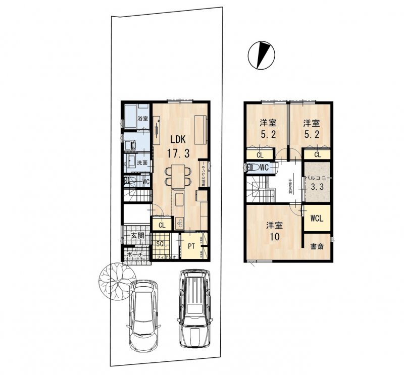 【ゼロホーム建築プラン例】建物価格：2493万円(税込)／建延面積：102.67㎡(31.05坪)　※地盤改良費・外構工事費・水道工事費は価格には含まれません。