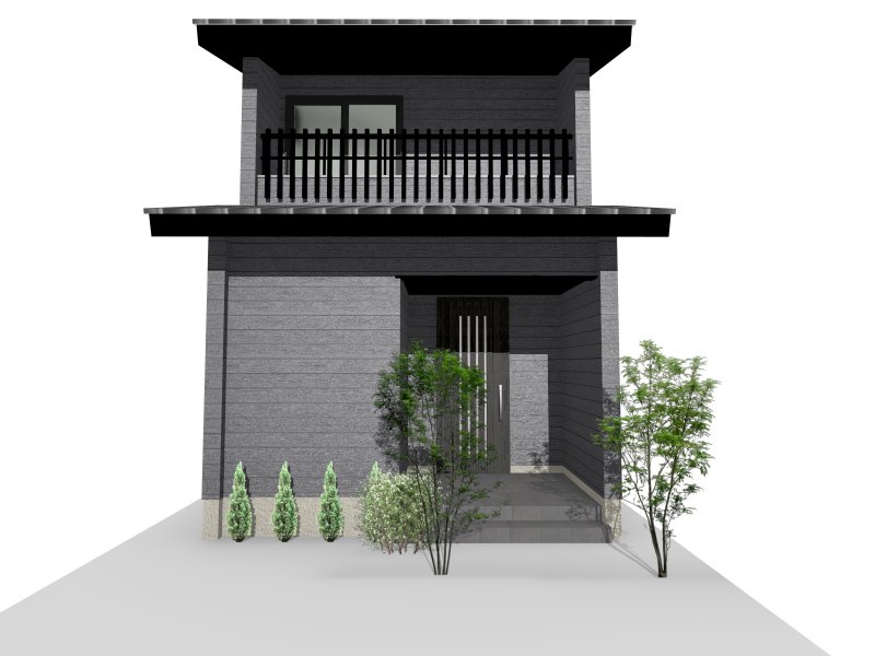 完成イメージ（※掲載の外観完成予想CGは、図面を基に描き起こしたもので実際とは多少異なります。植栽は、特定の季節やご入居時の状態を想定して描かれたものではありません。）