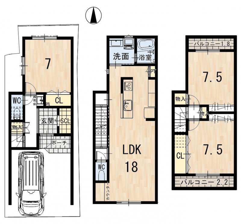 【建築プラン例】建物価格：2915万円(税込)／建延面積：96.87㎡(29.30坪)※地盤改良費・外構工事費・水道工事費は価格には含まれません。