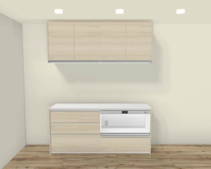 カップボード(※イメージ)：家電を1カ所にまとめてキッチンすっきり！自動で蒸気を排出する機能付きです。