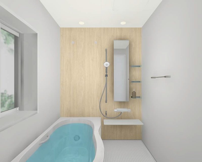 浴室(※イメージ)：床部分は汚れにくい特殊加工と形状でお掃除ラクラク！断熱層構造で、足裏の冷たさも感じにくい快適仕様です。