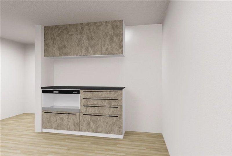 カップボード(※イメージ)：天井近くまで無駄なく収納スペースを確保。普段使わないストック品や季節物の食器を収納するのに最適です。