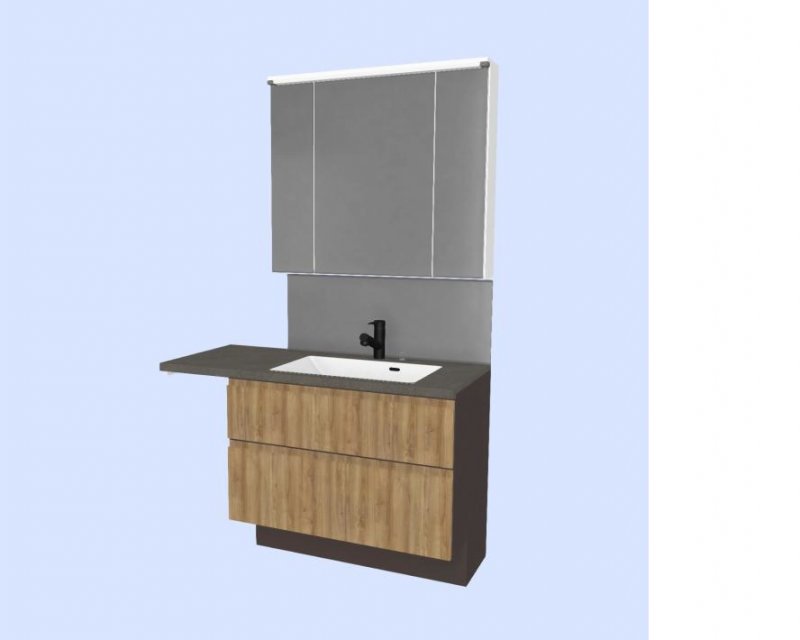 洗面化粧台(※イメージ)：汚れが溜まりやすいボウルとの段差が一切なく、掃除もラクラク♪