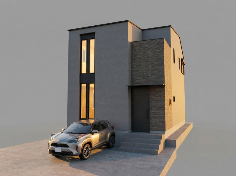 デザイン性の高いスタイリッシュモダンな外観。揺れを吸収して建物の損傷を抑える制震ダンパーを採用し、安心して暮らせる住まいです。※外観完成予想CGは、図面を基に描き起こしたもので実際とは多少異なります。