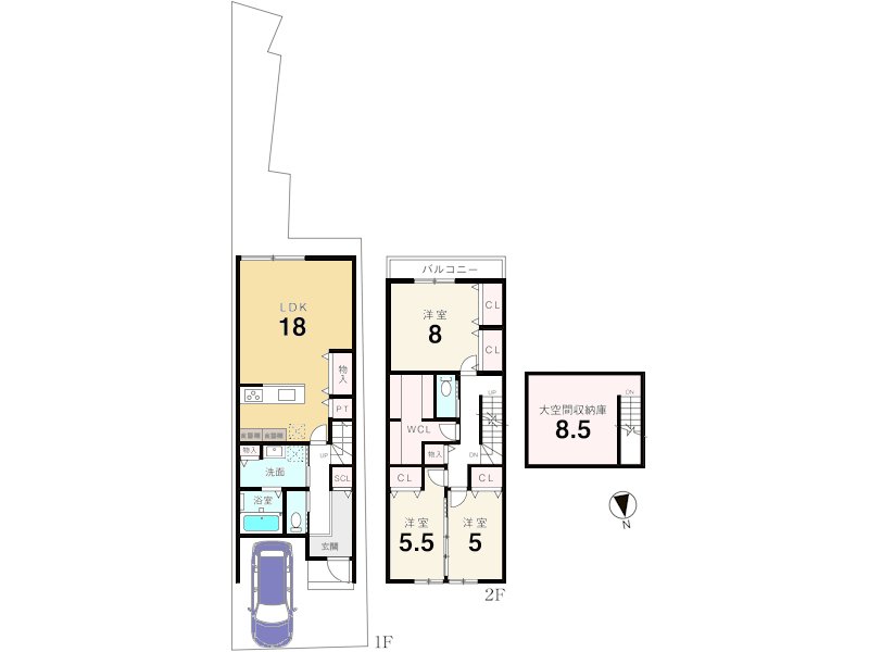【建物参考プラン例】建物価格2807万円、建物面積105.16m2 ※このプランは参考です。間取りなどはお客様が自由に選択できます。 ※地盤改良費・外構工事費・水道工事費は価格には含まれません。