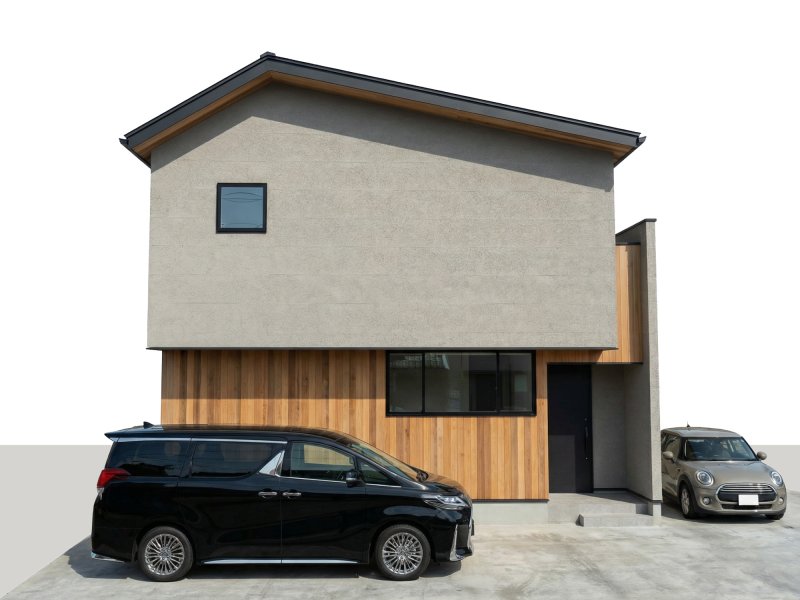 ※外観完成予想CGは図面を基に作成し、車はイメージとして配置したものです（実際には含まれません）。また、風景・建物・植栽等は実際と異なる場合がございます。