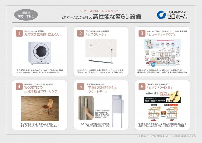 【設備一覧：１号地】忙しい毎日を、もっと軽やかに！ゼロホームだから叶う、高機能な暮らしの設備。
