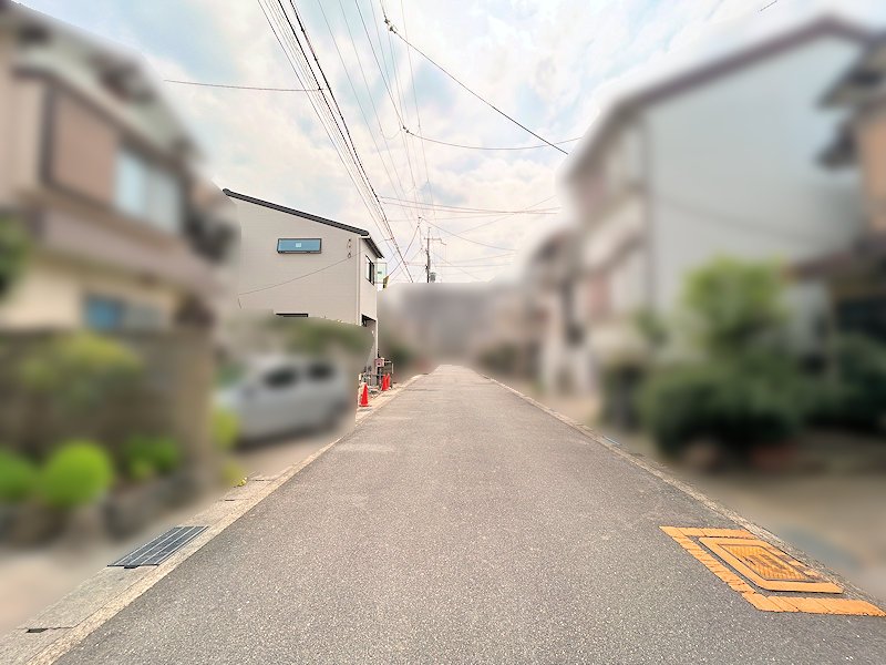 二方道路に面した立地。現地では道路付けや敷地まわりをご確認いただけます。
