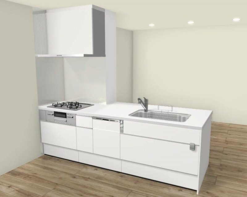 【キッチン※イメージ】　センターキッチン（ペニンシュラI型・間口約257cm）を採用。リビングを見渡しながら、開放的な気分で料理を楽しめます。