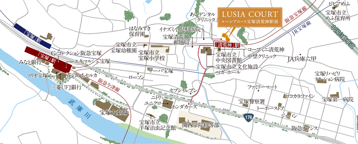 ロケーション 公式 ルーシアコート宝塚清荒神駅前