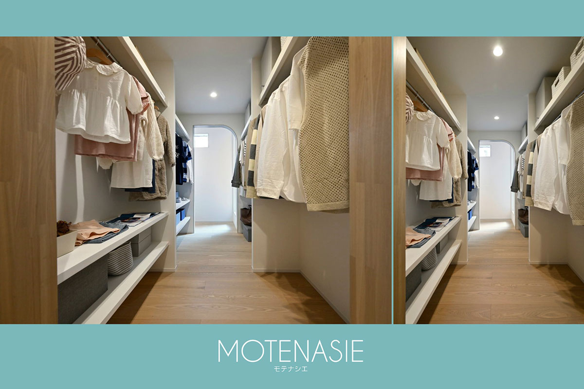 ファミリークローゼット入口の垂れ壁