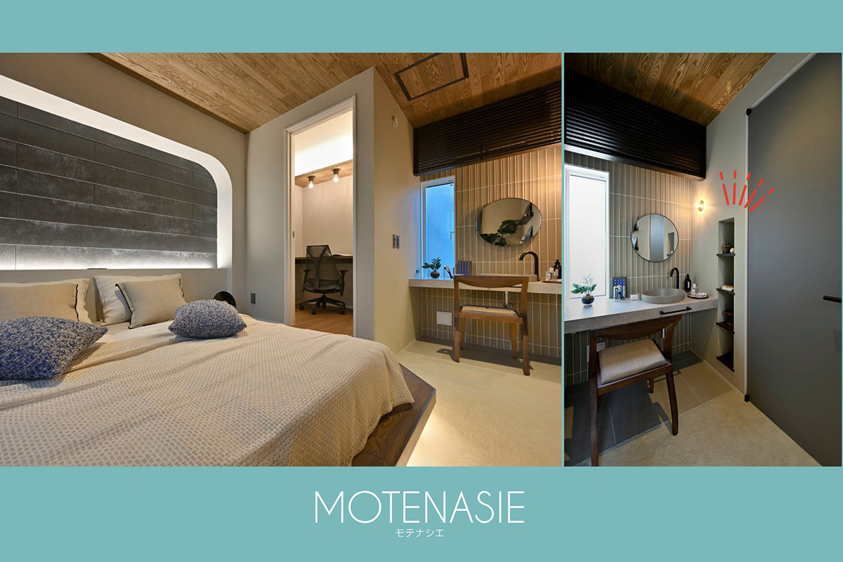 主寝室のパウダーコーナーにあるニッチの写真