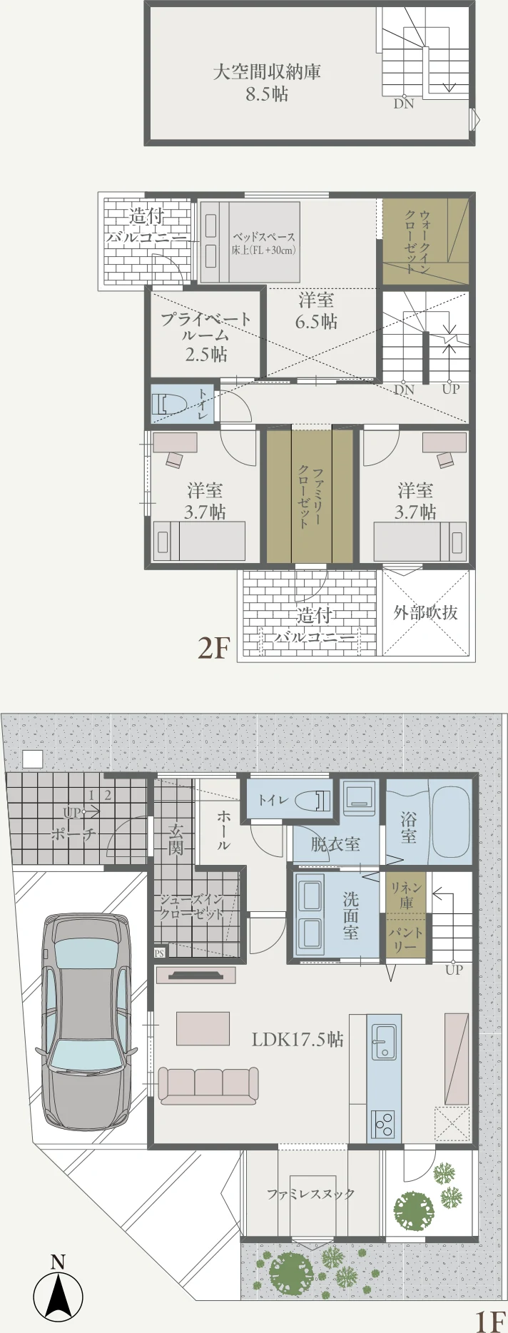 No.14 間取り図(1F・2F)