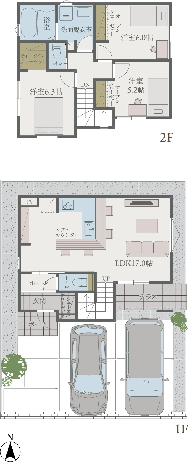 No.15 間取り図(1F・2F)