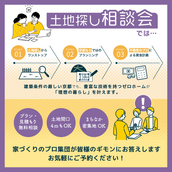 京都市内であなたの条件にあう土地探します！10/13（日）に【土地探し相談会】開催。