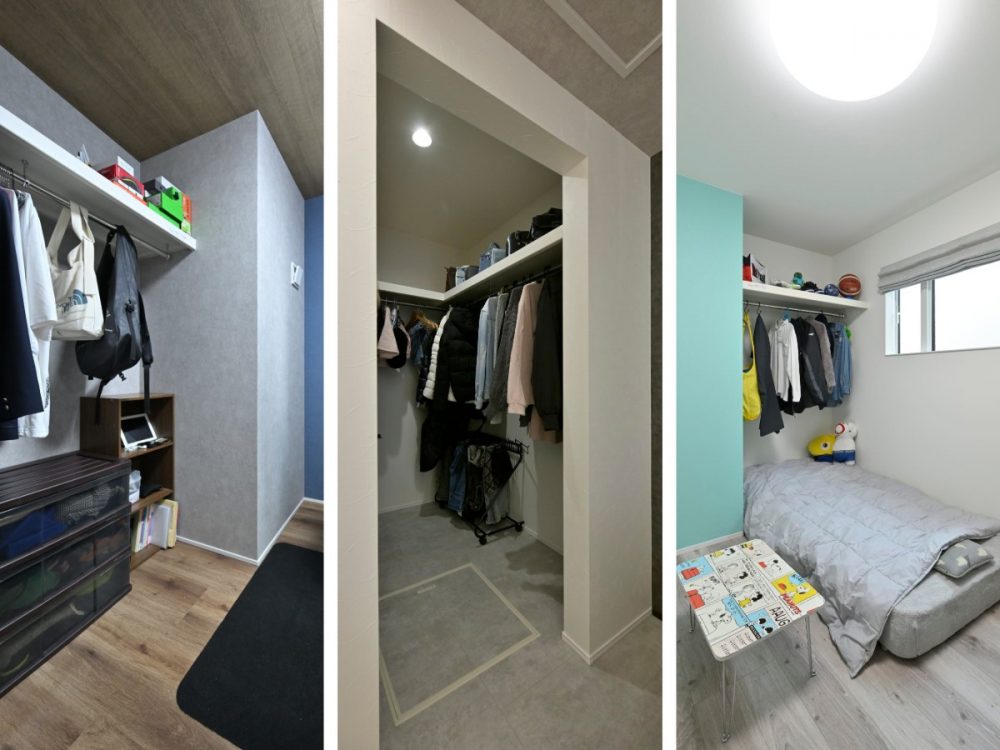 建具（扉）をなくしてコストダウンしたオープンクローゼットの収納事例｜ゼロホームのコスパ住宅